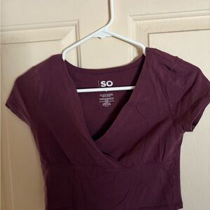 SO Purple Cap Sleeve Wrap Blouse
